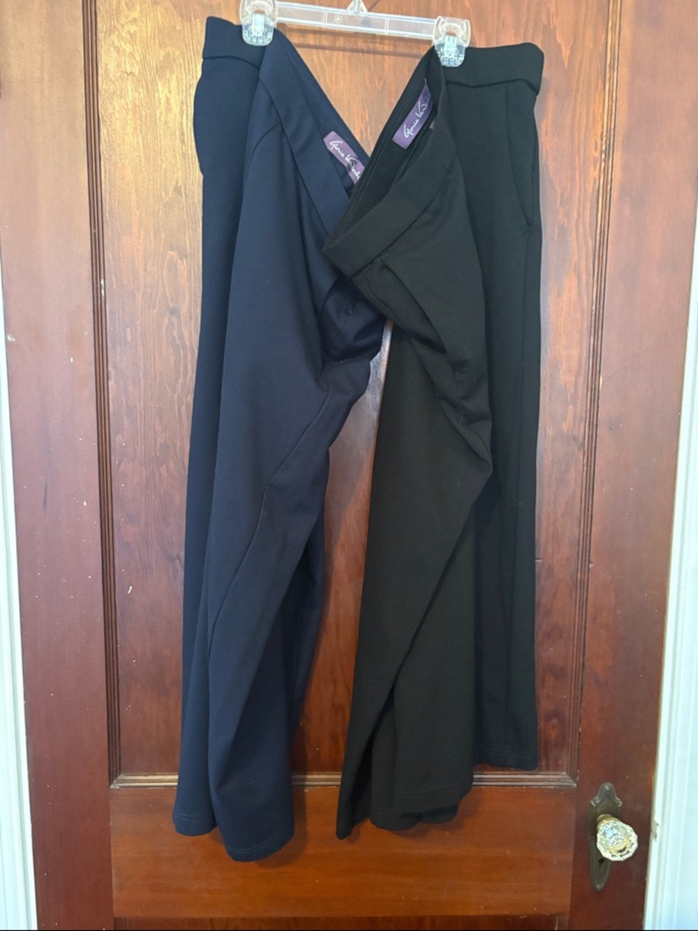 Two Pair of Gloria Vanderbilt Wide-Leg Women's Pants - Classic Pull-On Trousers